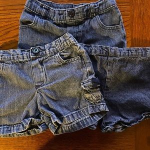 Three pair of toddler denim shorts